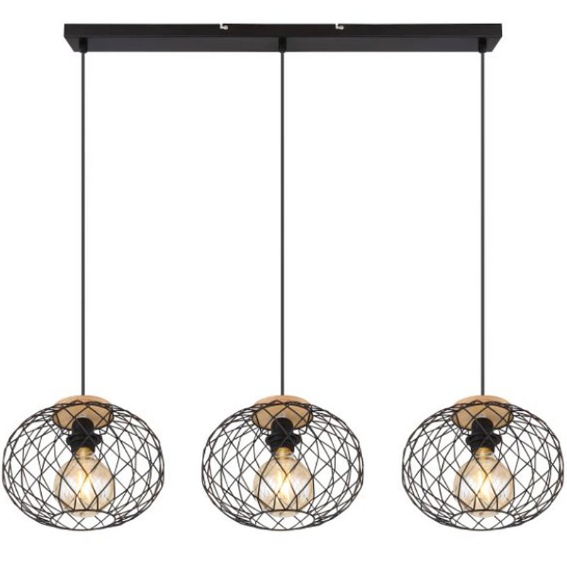 Foto van Industriële hanglamp lacky - l:95cm - e27 - metaal - zwart