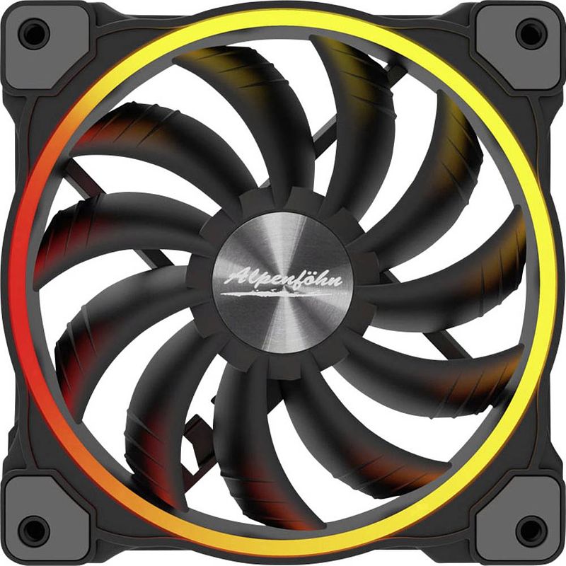 Foto van Alpenföhn wing boost 3 argb pc-ventilator zwart, rgb (b x h x d) 120 x 120 x 25 mm incl. led-verlichting