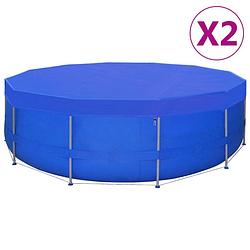 Foto van Vidaxl zwembadhoezen 2 st rond 90 g/m² 540cm pe