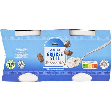 Foto van Jumbo yoghurt griekse stijl stracciatella 4 x 150 g