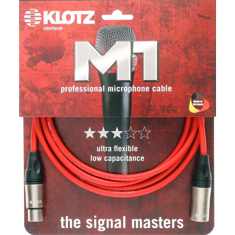 Foto van Klotz m1 k rt microfoonkabel 3p xlr f/m rood 10 meter