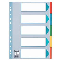 Foto van Esselte tabbladen, voor ft a4, uit karton, 5 tabs, geassorteerde kleuren