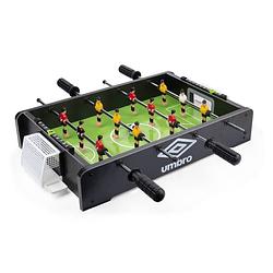 Foto van Umbro tafelvoetbal - tafelmodel - met 12 spelers - incl. 2 mini voetballen - tafelvoetbalspel - zwart