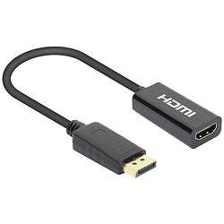 Foto van Manhattan 153713 displayport adapter [1x hdmi-bus - 1x displayport stekker] zwart 15 cm