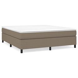 Foto van The living store boxspringframe - taupe - 203 x 180 x 35 cm - stof - multiplex