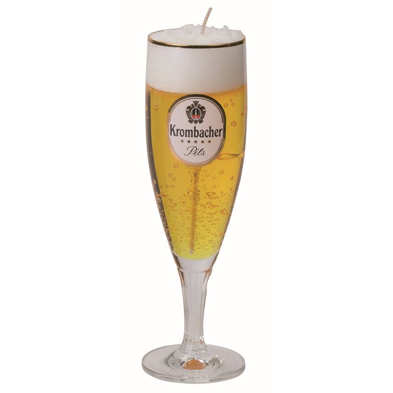 Foto van Bierglas gadget/kado bierkaars - duits bier - h20 cm - vaderdag/verjaardag - geurkaarsen