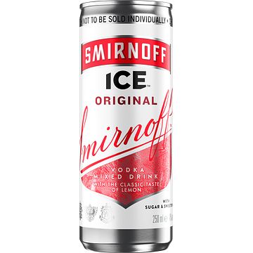 Foto van Smirnoff ice original vodka mixed drink with the classic taste of lemon 250ml bij jumbo