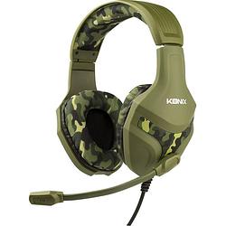 Foto van Konix ps-400 over ear headset kabel gamen stereo camouflage groen volumeregeling