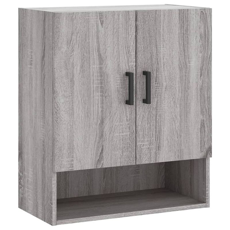 Foto van The living store wandkast 60x31x70 cm bewerkt hout grijs sonoma eikenkleurig - kast