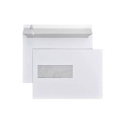 Foto van Dula - c5 enveloppen a5 formaat wit - met venster links - 229 x 162 mm - 100 stuks - zelfklevend met plakstrip - 80 gram