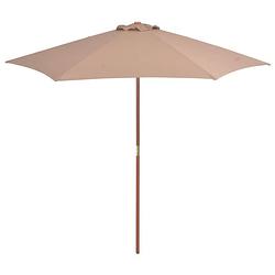 Foto van Vidaxl parasol met houten paal 270 cm taupe