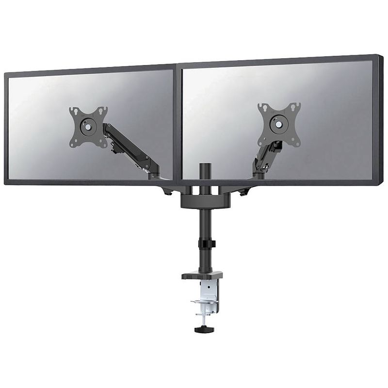 Foto van Neomounts by newstar ds70-750bl2 monitor-tafelbeugel 43,2 cm (17) - 68,6 cm (27) kantelbaar en zwenkbaar, in hoogte verstelbaar, roteerbaar