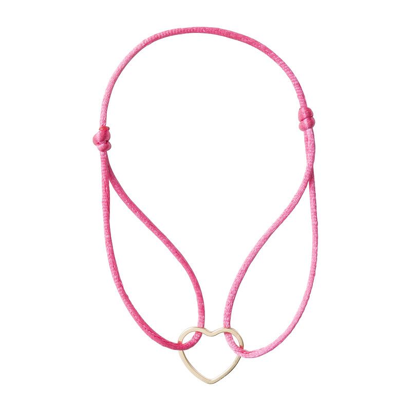 Foto van Armband hart - roze/goud - ø29-30 cm