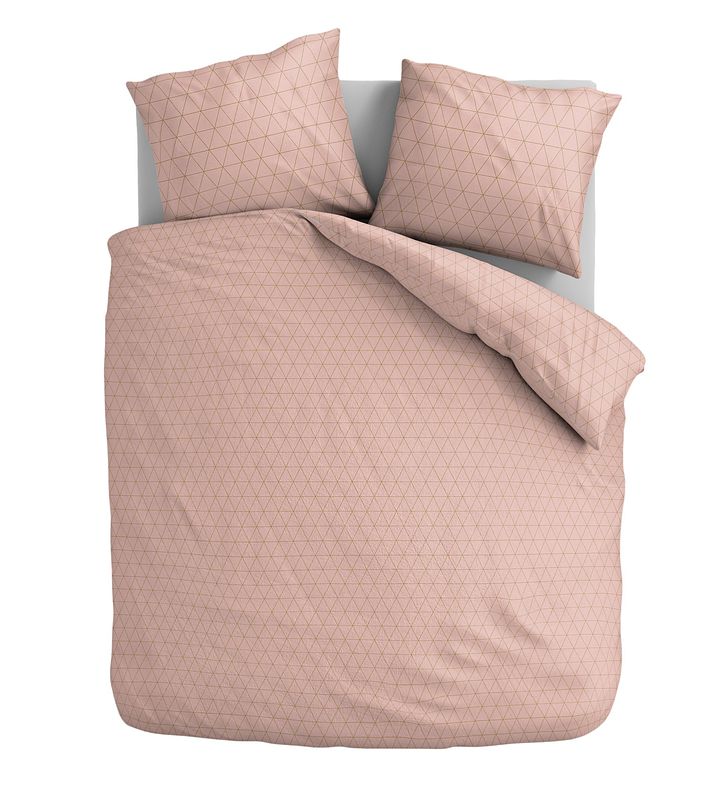 Foto van Dekbedovertrek essential - lits-jumeaux (240x220 cm) - roze microvezel - dessin: patroon, modern - luna bedding - dekbed-discounter.nl