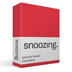 Foto van Snoozing - hoeslaken -100x220 - percale katoen - rood