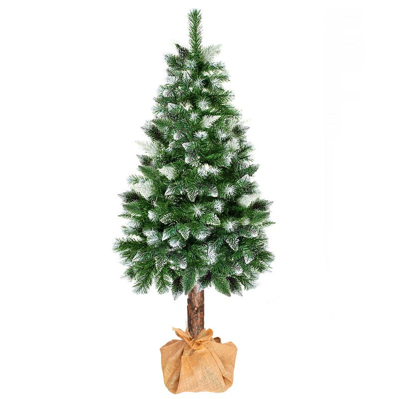 Foto van Kunstkerstboom diamond pine op stam 160 cm zonder verlichting