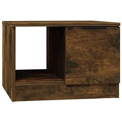 Foto van The living store salontafel - gerookt eiken - 50 x 50 x 36 cm - extra opbergruimte