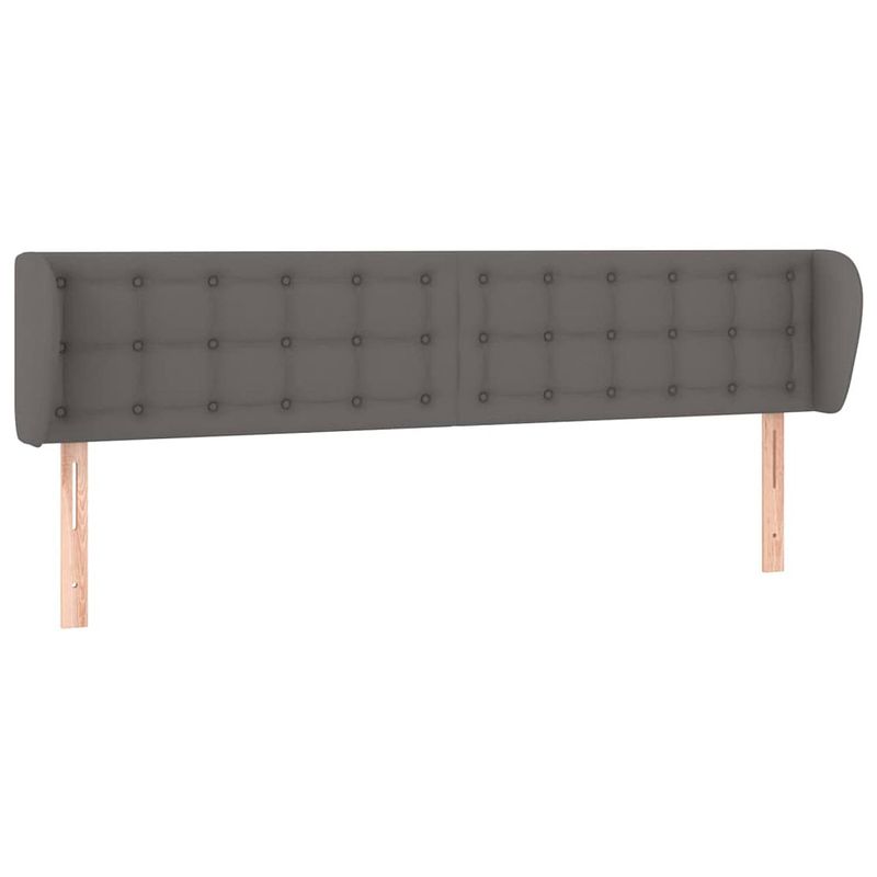 Foto van The living store hoofdbord bedaccessoires - 163 x 23 x 78/88 cm - grijs - duurzaam kunstleer