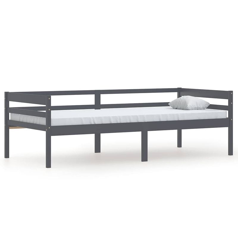 Foto van Vidaxl bedframe massief grenenhout donkergrijs 90x200 cm