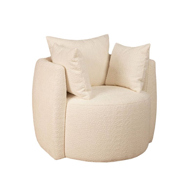 Foto van Bronx71 teddy bouclé fauteuil ruby wit.