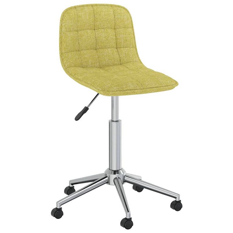 Foto van The living store draaibare eetkamerstoelen - groen - 42.5 x 45 x (69-80.5) cm - verchroomd staal - stof - set van 4