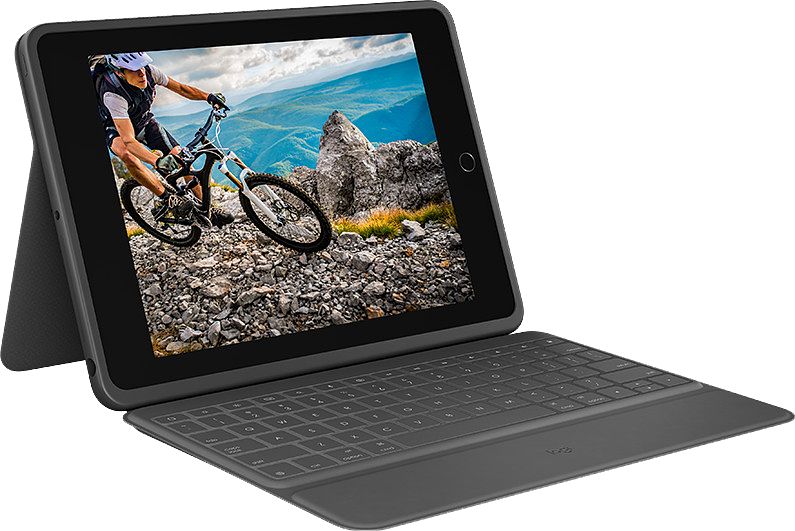 Foto van Logitech tablet toetsenbord rugged folio ipad (7e generatie)