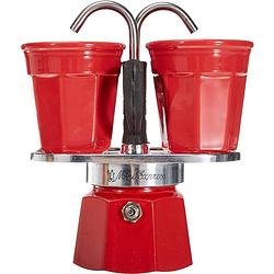Foto van Bialetti mini express koffiezetapparaat set - 2 kopjes - rood