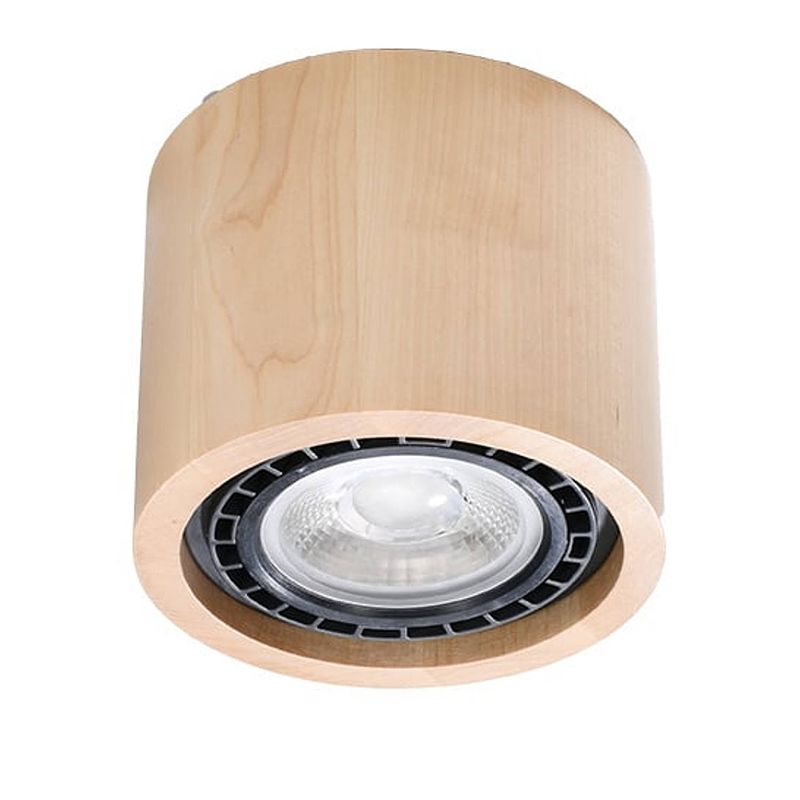 Foto van Sollux plafondlamp basic 1 lichts hout