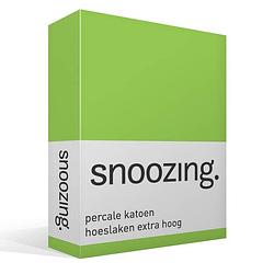 Foto van Snoozing - hoeslaken - percale katoen - extra hoog - 120x220 - lime