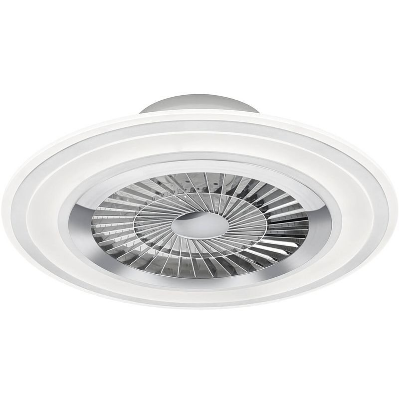 Foto van Led plafondlamp met ventilator - plafondventilator - trion figon - 36w - afstandsbediening - aanpasbare kleur - rond -