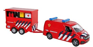 Foto van Kids globe vw transporter - brandweer met aanhangwagen