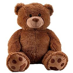 Foto van Teddy beer knuffel van zachte pluche - 64 cm zittend/100 cm staand - knuffelberen