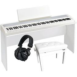 Foto van Korg b2-wh digitale piano wit + onderstel + pianobank + hoofdtelefoon