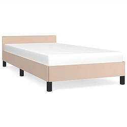 Foto van The living store bedframe - cappuccino kunstleer - 203 x 93 x 50 cm - geschikt voor matras 90 x 200 cm