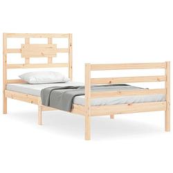 Foto van The living store bedframe - grenenhout - 205.5 x 95.5 x 100 cm - multiplex lattenbodem