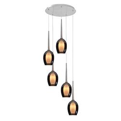 Foto van Light & design - hanglamp - industrieel - metaal en glas - nikkel - voor binnen - woonkamer - eetkamer - slaapkamer -