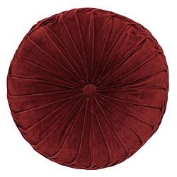 Foto van Dutch decor kaja - sierkussen rond velvet merlot 40 cm - rood