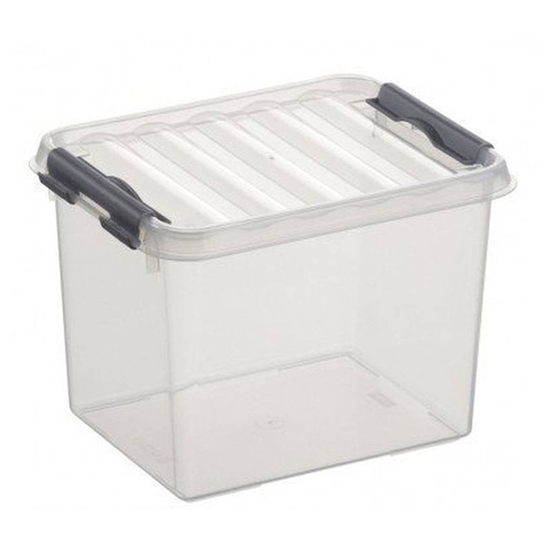 Foto van Sunware - q-line opbergbox 3l transparant metaal - 20 x 15 x 14,3 cm