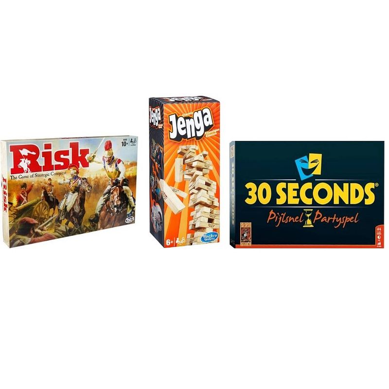 Foto van Spellenbundel - 3 stuks - risk & 30 seconds & jenga