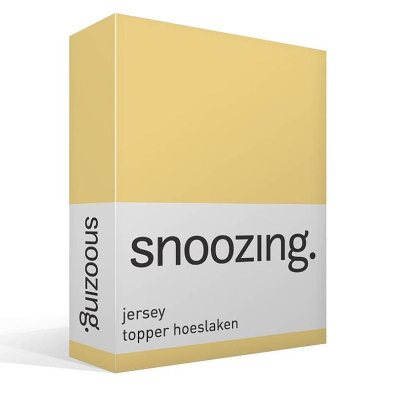 Foto van Snoozing jersey - topper hoeslaken - katoen - 140x200 - geel