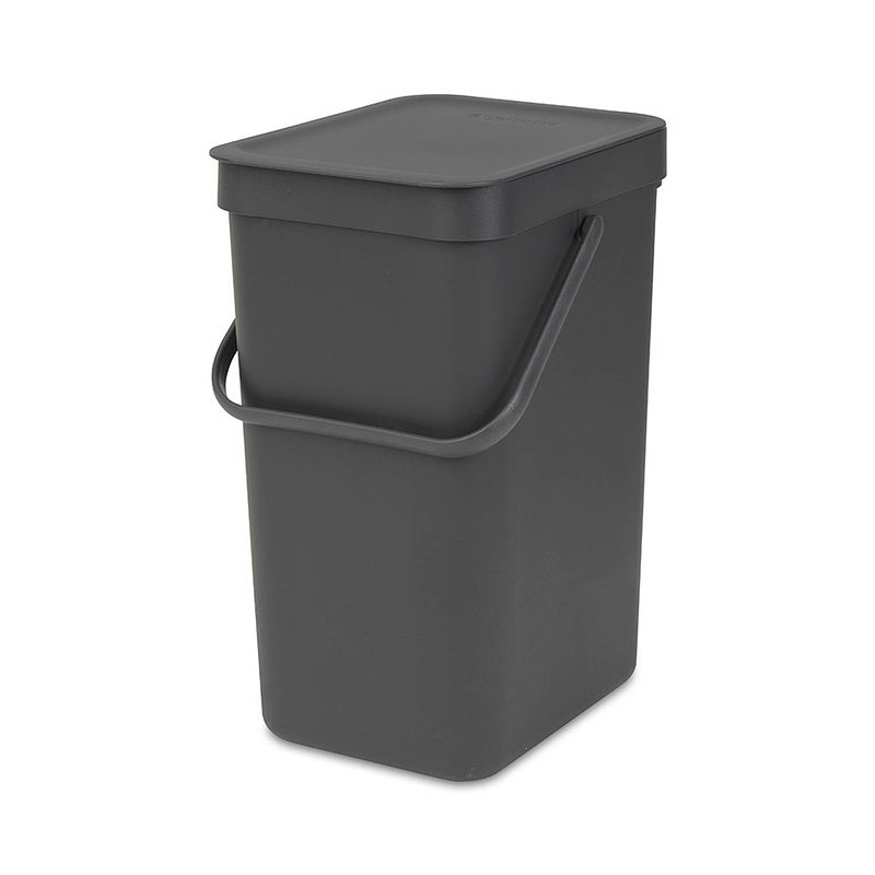 Foto van Brabantia sort & go afvalemmer 16 liter - dark grey