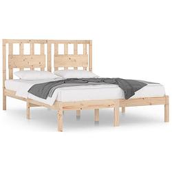 Foto van The living store houten bedframe - grenenhout - 195.5 x 125.5 x 31 cm - geschikt voor 120 x 190 cm matras