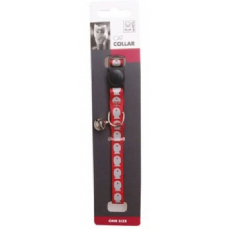 Foto van M-pets kattenhalsband reflectie 30 x 1,3 cm rood