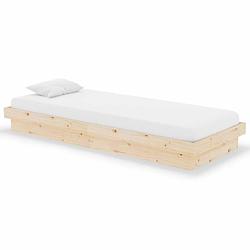 Foto van Vidaxl bedframe massief hout 75x190 cm 2ft6 small single