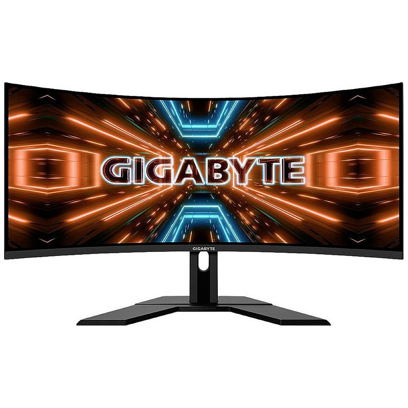 Foto van Gigabyte g34wqc a lcd-monitor 86.4 cm (34 inch) energielabel g (a - g) 3440 x 1440 pixel uwqhd 1 ms hdmi, displayport, hoofdtelefoon (3.5 mm jackplug) va lcd