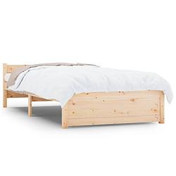 Foto van The living store houten bedframe - eenpersoons - 205.5 x 105.5 x 51 cm - massief grenenhout