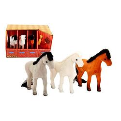 Foto van Jonotoys paardenstal junior 19 x 11 cm grijs/wit/bruin 6-delig