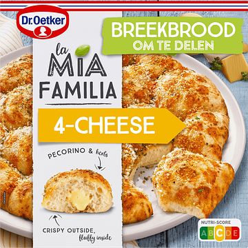 Foto van Dr. oetker la mia familia 4cheese pizza breekbrood 480g bij jumbo