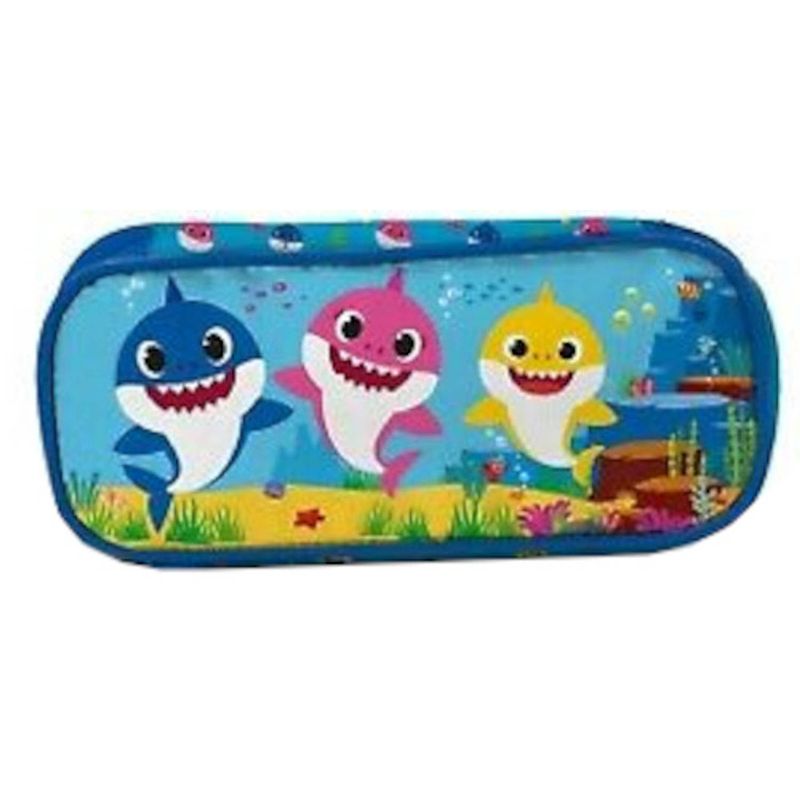 Foto van Pinkfong etui baby shark junior 22 x 9 x 5 cm polyester blauw