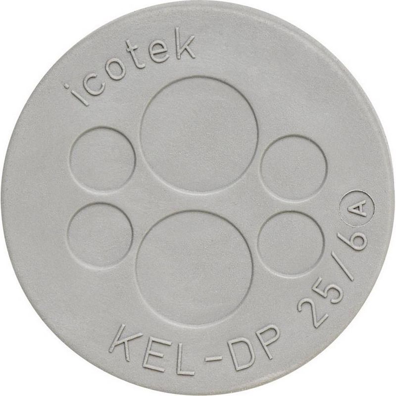 Foto van Icotek kel-dp 50/20 kabeldoorvoeringsplaat montagegat: 50 mm klem-ø (max.): 9.3 mm elastomeer grijs 1 stuk(s)